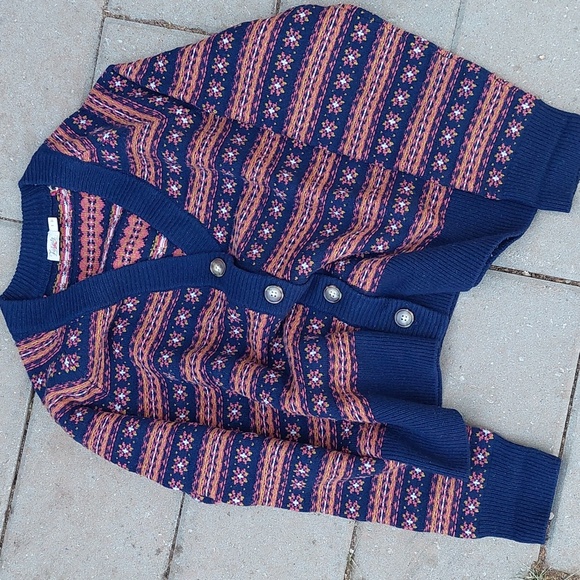Faherty Highland Fair Isle Cardigan S - Picture 10 of 16